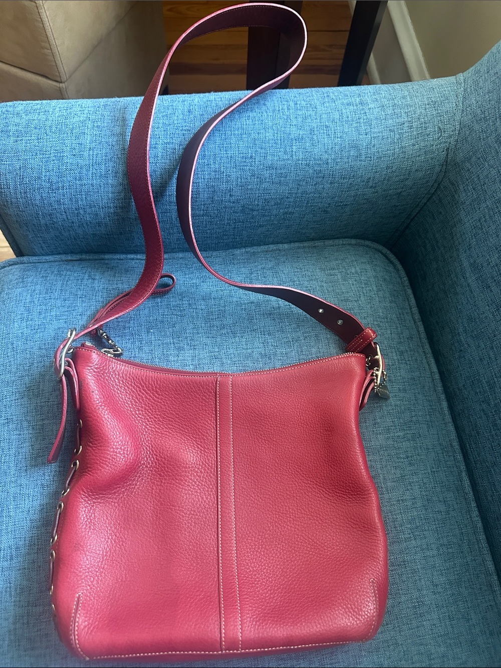 Coach Red Leather Crossbody Shoulder Bag
